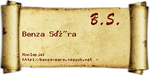 Benza Sára névjegykártya
