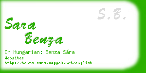 sara benza business card