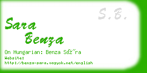 sara benza business card